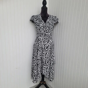 Calvin Klein Monochrome Patterned Midi Dress